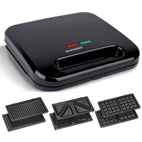 Appareil à panini SCHNEIDER 3 en 1 noir (SCHP750) Appareil à panini SCHNEIDER 3 en 1 noir (SCHP750)